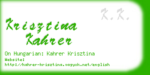 krisztina kahrer business card